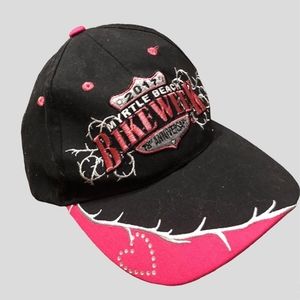 Harley Davidson Women's Black and Pink Hat